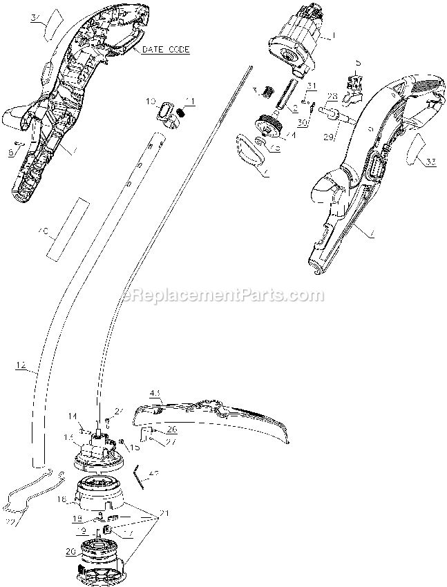 Black and Decker GH1100-B2C (Type 1) Dustbuster Power Tool Page A Diagram